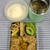 地味弁（笑）：煮物、漬物、油味噌のっけ玄米ごはん