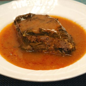 レタスとひき肉の重ね煮ととうもろこしご飯