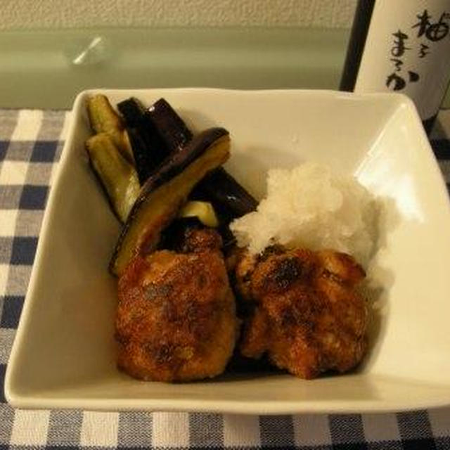 鶏もも肉とナスの簡単あげびたし