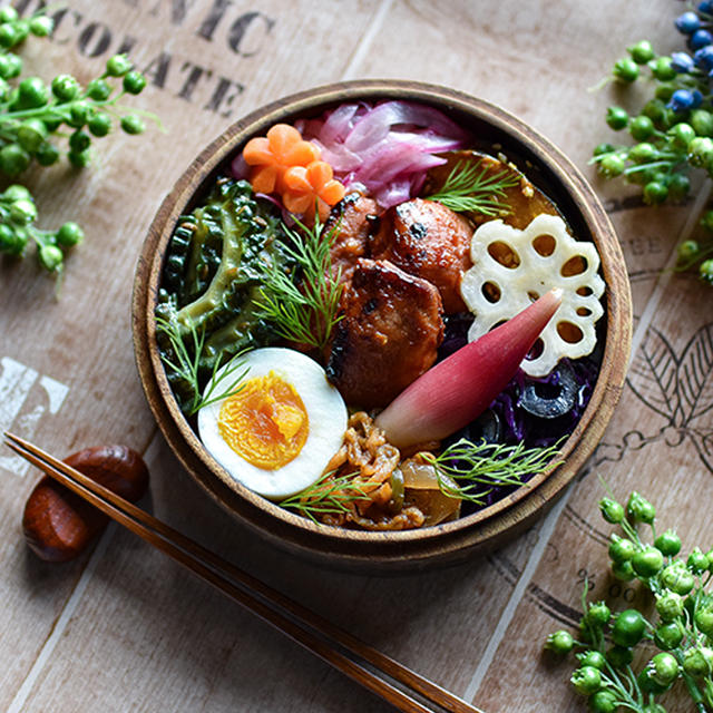 6/27　鶏むね肉のトマチリソースの乗っけ弁♪