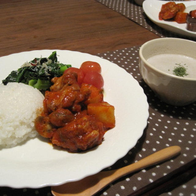 チキンとポテトのトマト煮のワンプレート