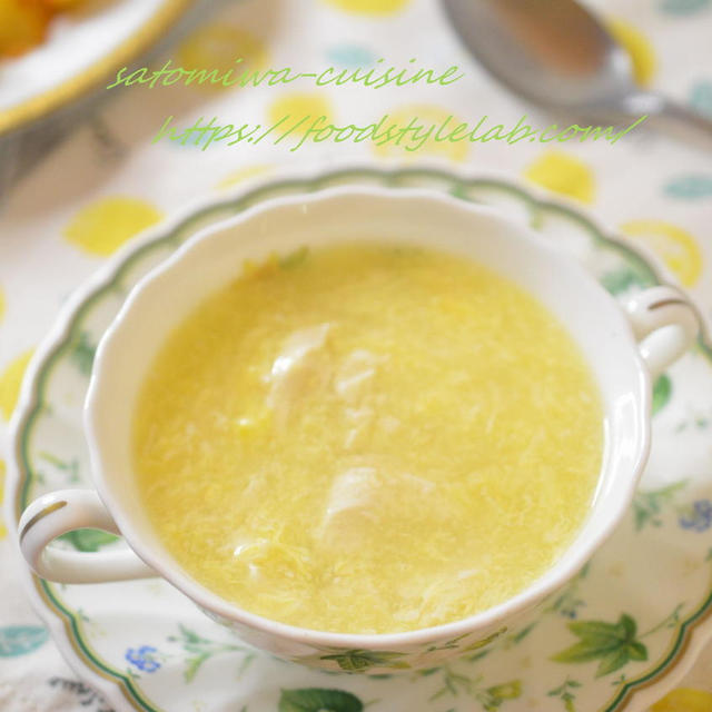 茹で鶏のスープで作る【ふわふわ卵スープ】簡単・時短・節約レシピ！