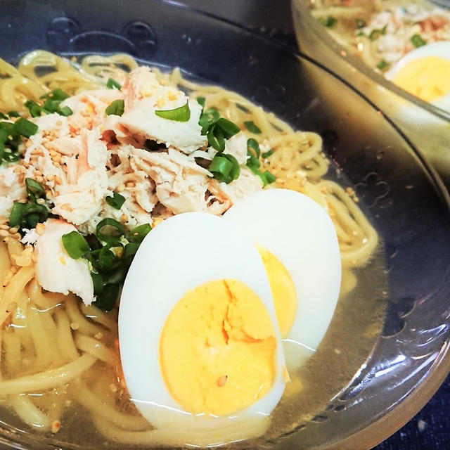 【レシピ】夏にさっぱり爽やか！【冷製鶏塩ゆず風味ラーメン】#簡単#冷製＃夏#ラーメン#鶏塩#ゆず