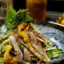 簡単！５分！「和膳ビール」が旨い！！【鯵とホヤの辛子酢味噌和え】　