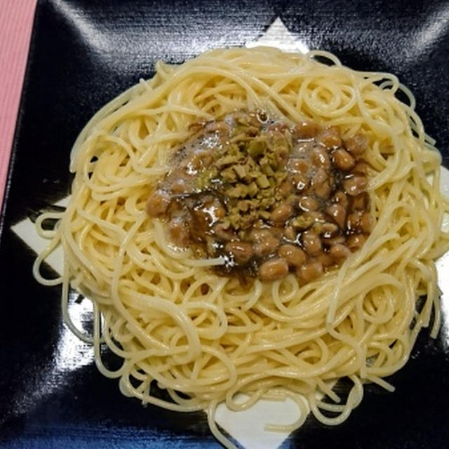 もずく納豆の冷製パスタ