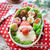 三角おにぎりサンタさんと雪だるまくんのクリスマス弁当