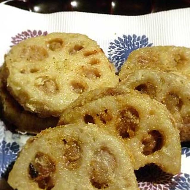 ＥＸＶオリーブオイルで蓮根挟み揚げ