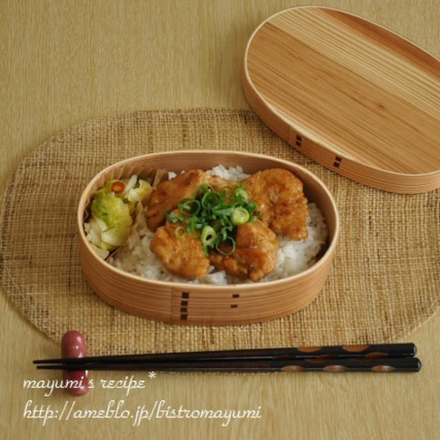 簡単！お弁当レシピ～鶏むね肉でもやわらか♪ポン酢でさっぱりのっけ弁当～