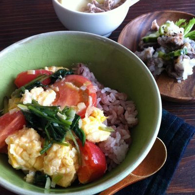 トマトと卵の炒め丼/ほぼ日手帳