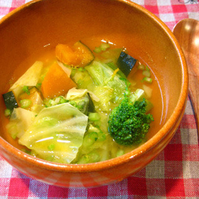 疲れた体にぴったり！丸いお野菜のスープ