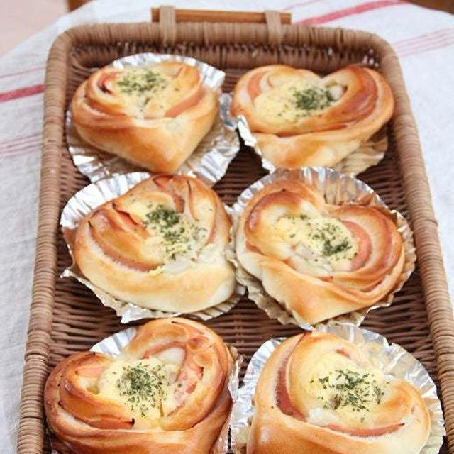 ハートのハムロール と 豆太鼓。