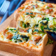【レシピ】食パンで簡単♬ほうれん草とウインナーのキッシュ♬