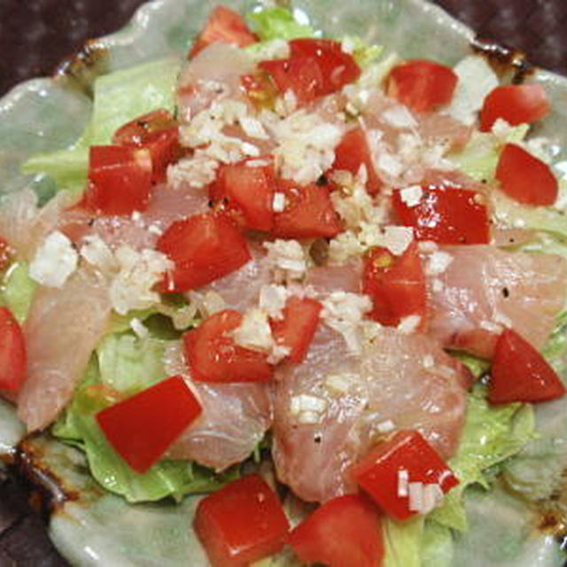 真鯛と角切りトマトのカルパッチョ風サラダ（レシピ付）