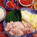 塩漬け白菜とゆで豚〜簡単サムジャン＆ベトナム米麺ブン(Bun)