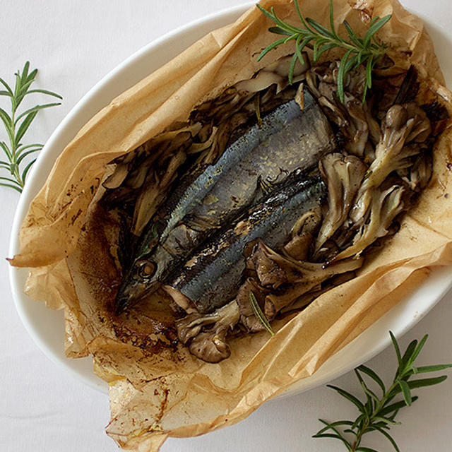 Pacific Saury & Maitake Mushrooms Cartoccio