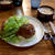 ハンバーグといちごと抹茶のパフェ