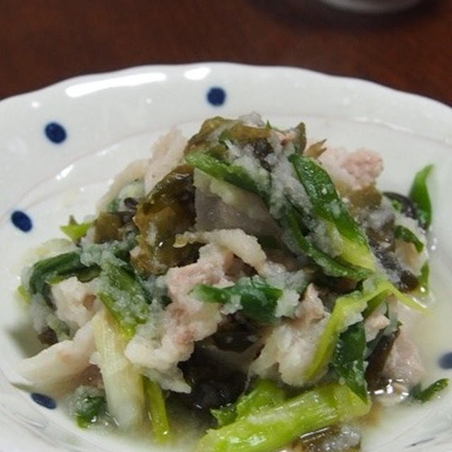 レンジdeカンタン！豚肉とわかめのおろし煮