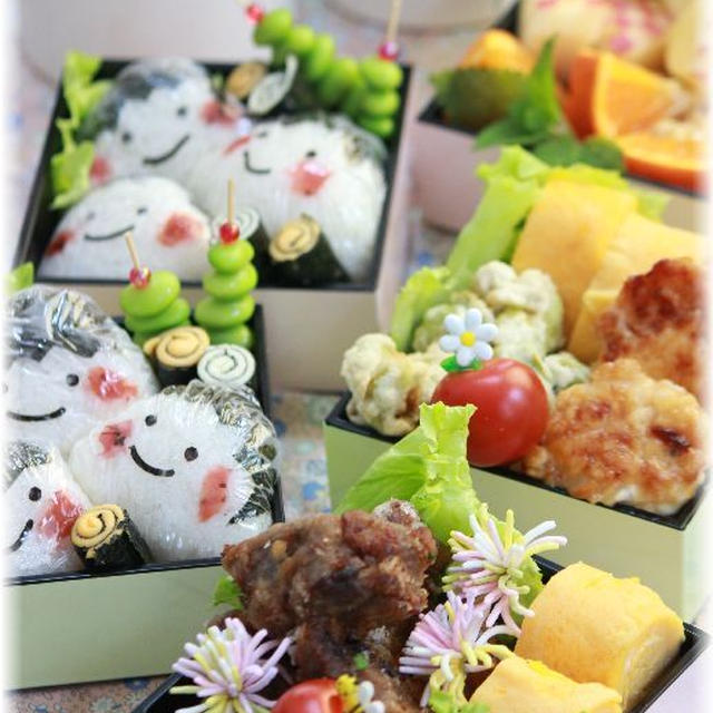 ほたて豆腐バーグ。と　お弁当。