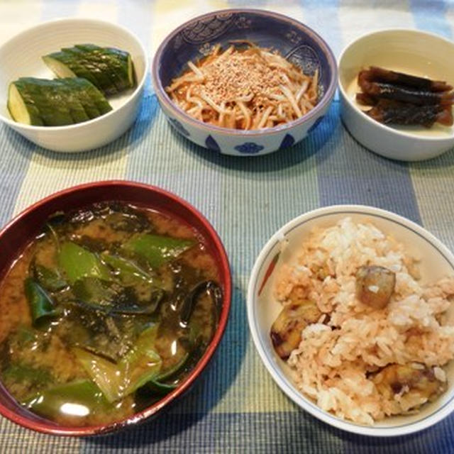 栗ご飯ランチとサーモン ワンプレートの夕飯