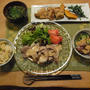 タケノコご飯・豚しゃぶ・鯖の竜田揚げの晩ご飯と　ご近所の花巡り♪