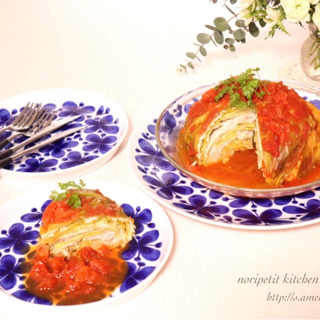 炊飯器de簡単♡まん丸キャベツのミルフィーユ♡