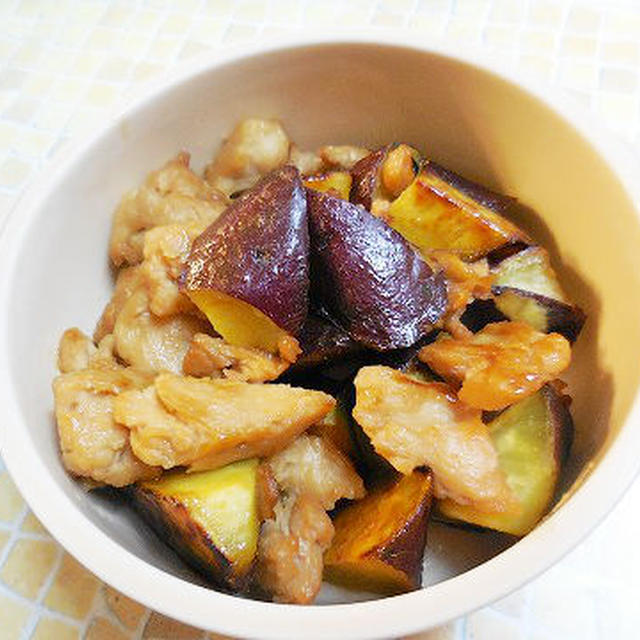 レトルト大豆ミートでさつまいもの甘辛炒め♪