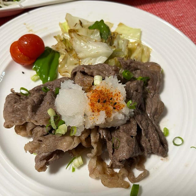 牛肉のソテー、おろしポン酢かけ☆歯科健診の日