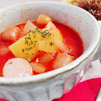 子供も喜ぶ♡トマトジュースでミネストローネ