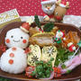 雪だるまおにぎり弁当簡単で可愛い雪だるまシンプルに塩むすびにしました具だくさんみそ...