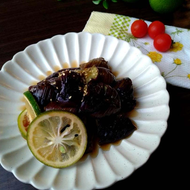 ポン酢とは違うこの甘みと酸味☆とろとろナスのかぼす煮【大分県産かぼす】