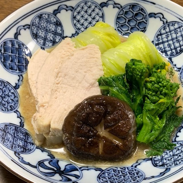 鶏むね肉と白菜の胡麻和え
