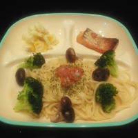 ブロッコリーときのこのミルクスープパスタ