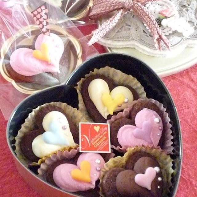 バレンタインレシピ2　♥ハートのガナッシュサブレ♥