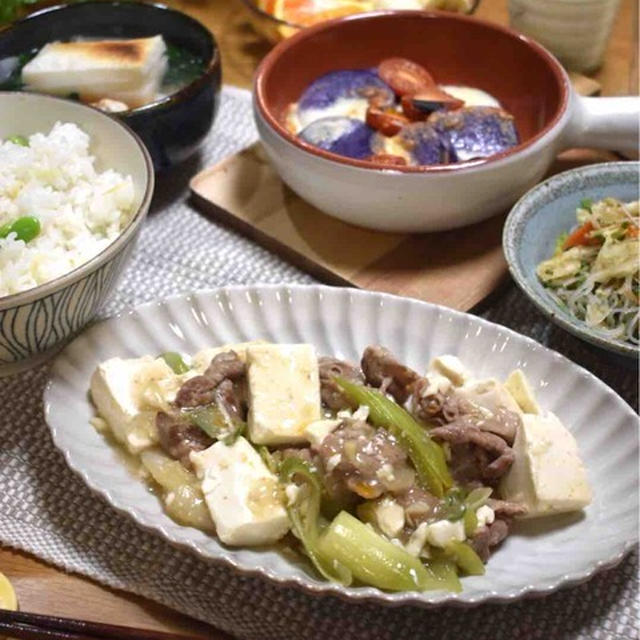 【レシピ】豚肉と豆腐のねぎ塩旨炒め✳︎水切り不要✳︎あっさりだけどボリュームおかず…試合前日の献立。