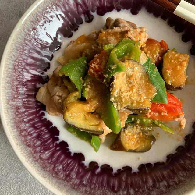 夏野菜の味噌炒め