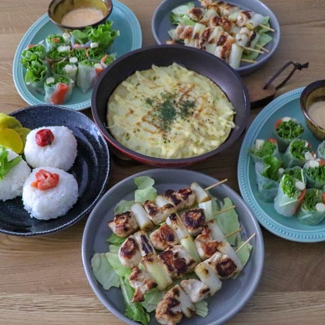 なんてコトないフツーの夜ごはん༶フライパンで焼鳥