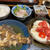赤鰈煮付け、豚ヒレの煮豚、砂肝ポン酢、トマト素麺