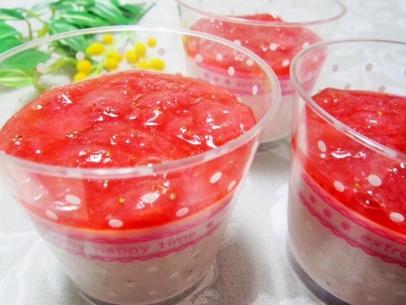 ♡簡単＊春色スイーツ♡苺のヨーグルトムース／生クリーム不使用でヘルシー