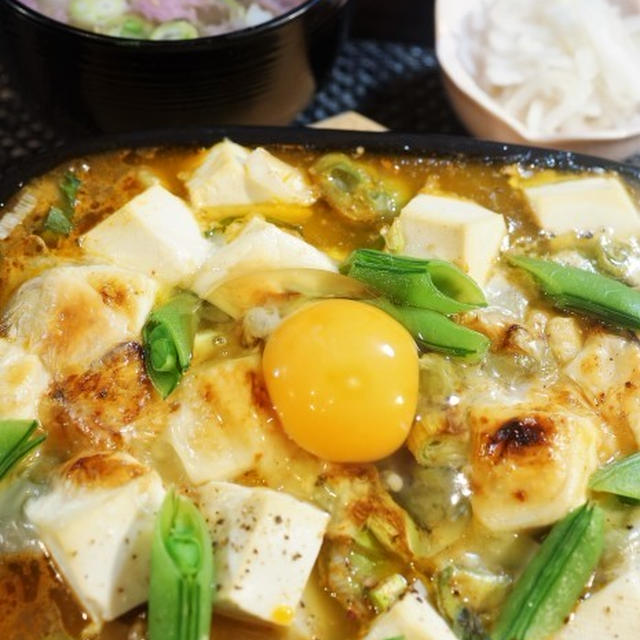 ■簡単晩ご飯【市販のスンドゥブチゲ鍋の素を活用で　スキレット焼き／お茶漬け】