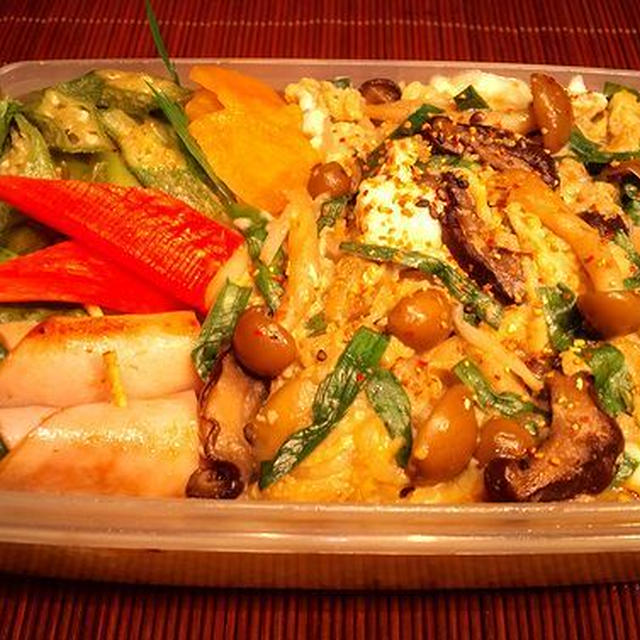 【節約時短弁当‐2日分】‐キノコとモヤシの玉子丼＆カレーしゅうまい弁当♪