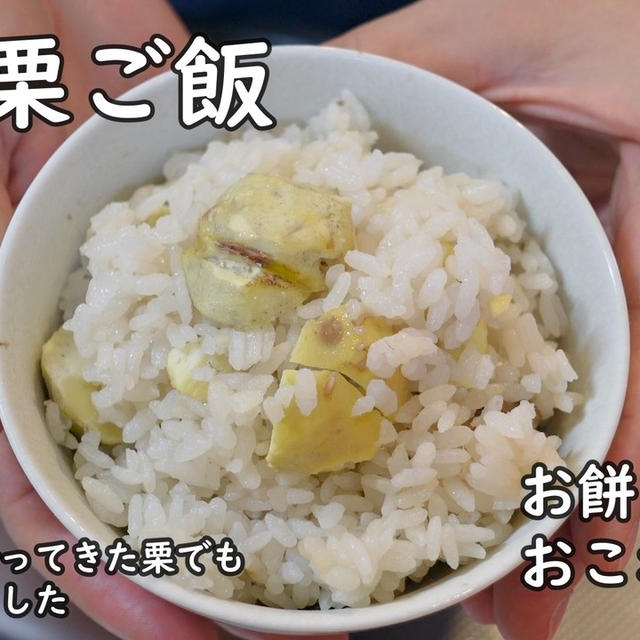 拾った栗で急遽栗ご飯作りました＼(^o^)／