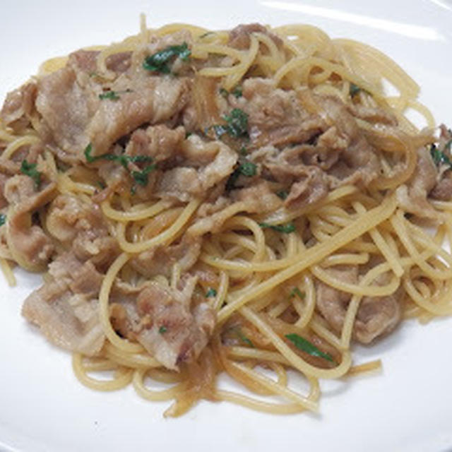 豚のスタミナ焼きスパゲッティ