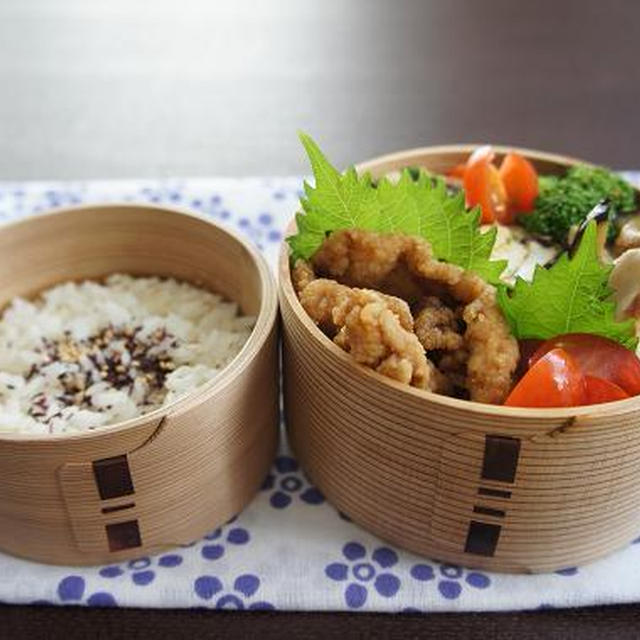 お弁当×豚肉の竜田揚げ