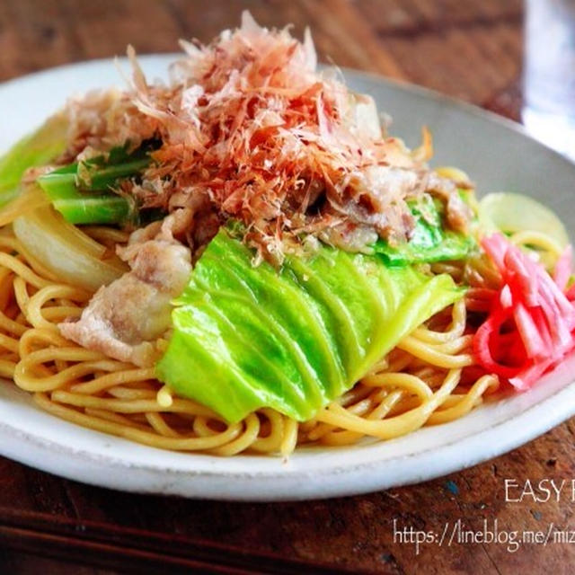 ♡豚肉とキャベツの和風焼きそば♡【#簡単レシピ#麺#春休みごはん#時短#節約】