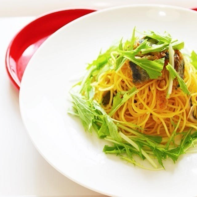 サンマときのこのパスタ❤