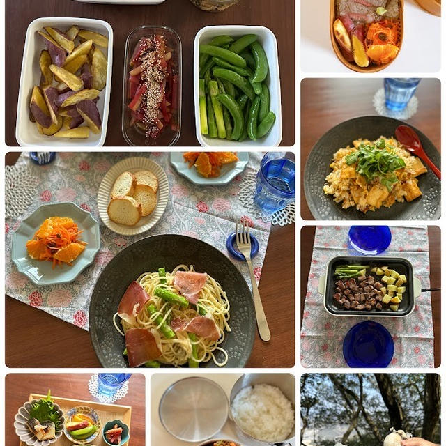 1週間の日持ちおかずとそれを使って作る50代オット用弁当、大学生次女とのおうちお昼ごはん、晩ごはんの献立