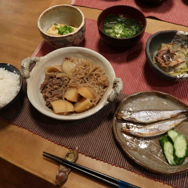 肉じゃがで和食の晩ご飯　と　スマホ禁止令Ｘ