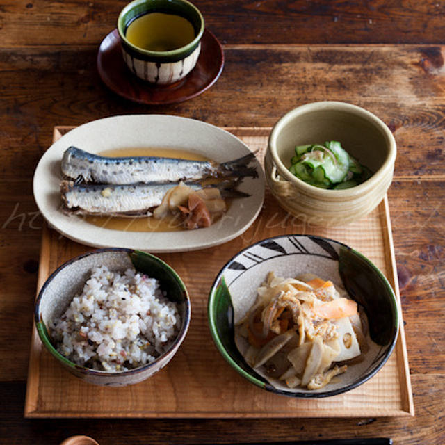 鰯の梅煮のお昼ご飯