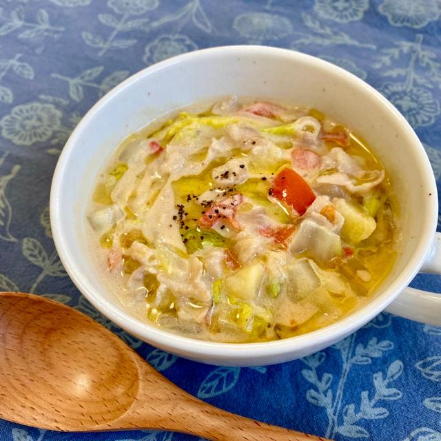 お疲れ気味の胃に優しい、白菜の豆乳スープ【25min】