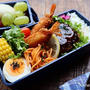 ハンバーグ&海老フライ弁当♡【#お弁当#のっけ弁】